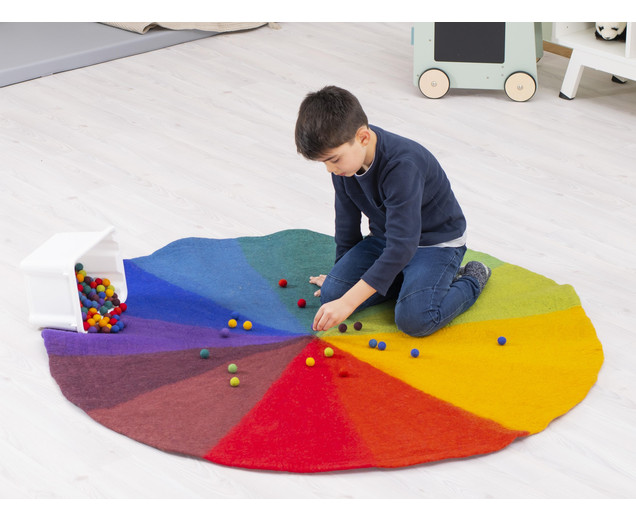 Filzteppich Regenbogen Ø 150 cm, 3-6 Jahre