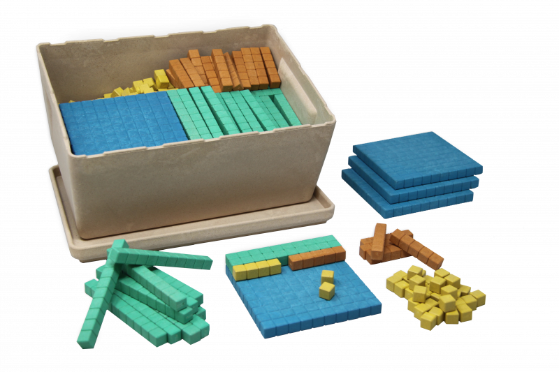 Erweiterter Dienes Klassensatz farbig (452 Teile) aus RE-Wood®