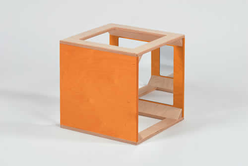 Würfel mit Spiegel orange