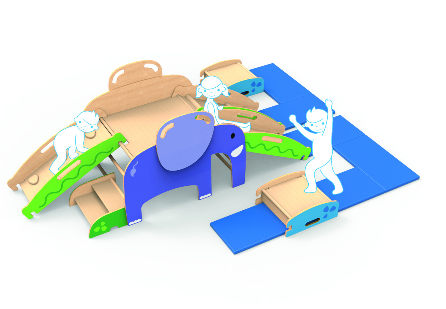 Wild Climber Elefant, 16-teilige Bewegungslandschaft