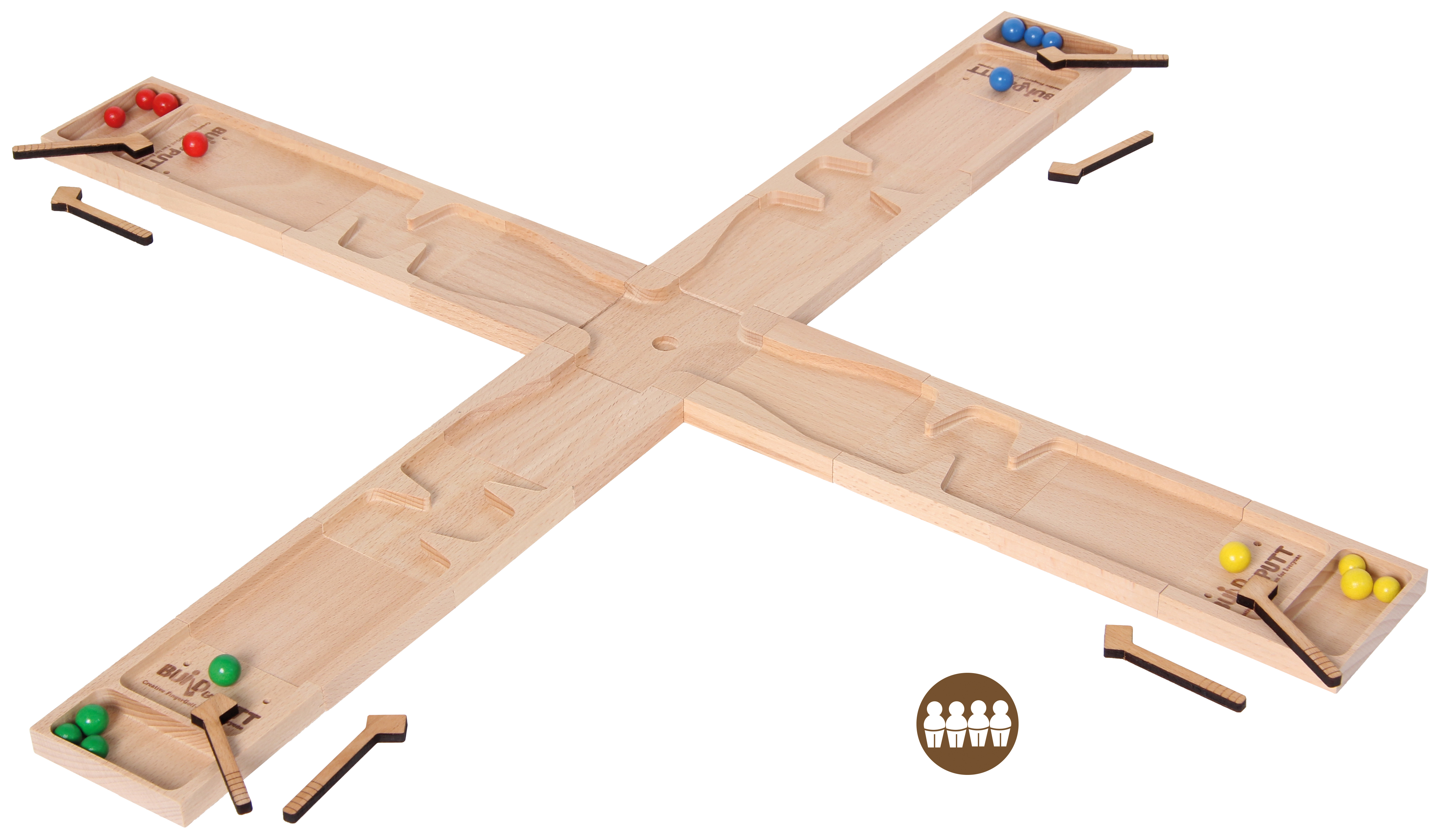 Build & Putt Finger-Golf Set für 4 Spieler (46 Teile)
