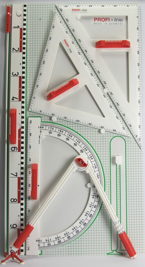 Tafelzeichengeräte Satz III Magneto mit Vollmagnetstreifen aus RE-Plastic° PROFI-linie (165104.M00)