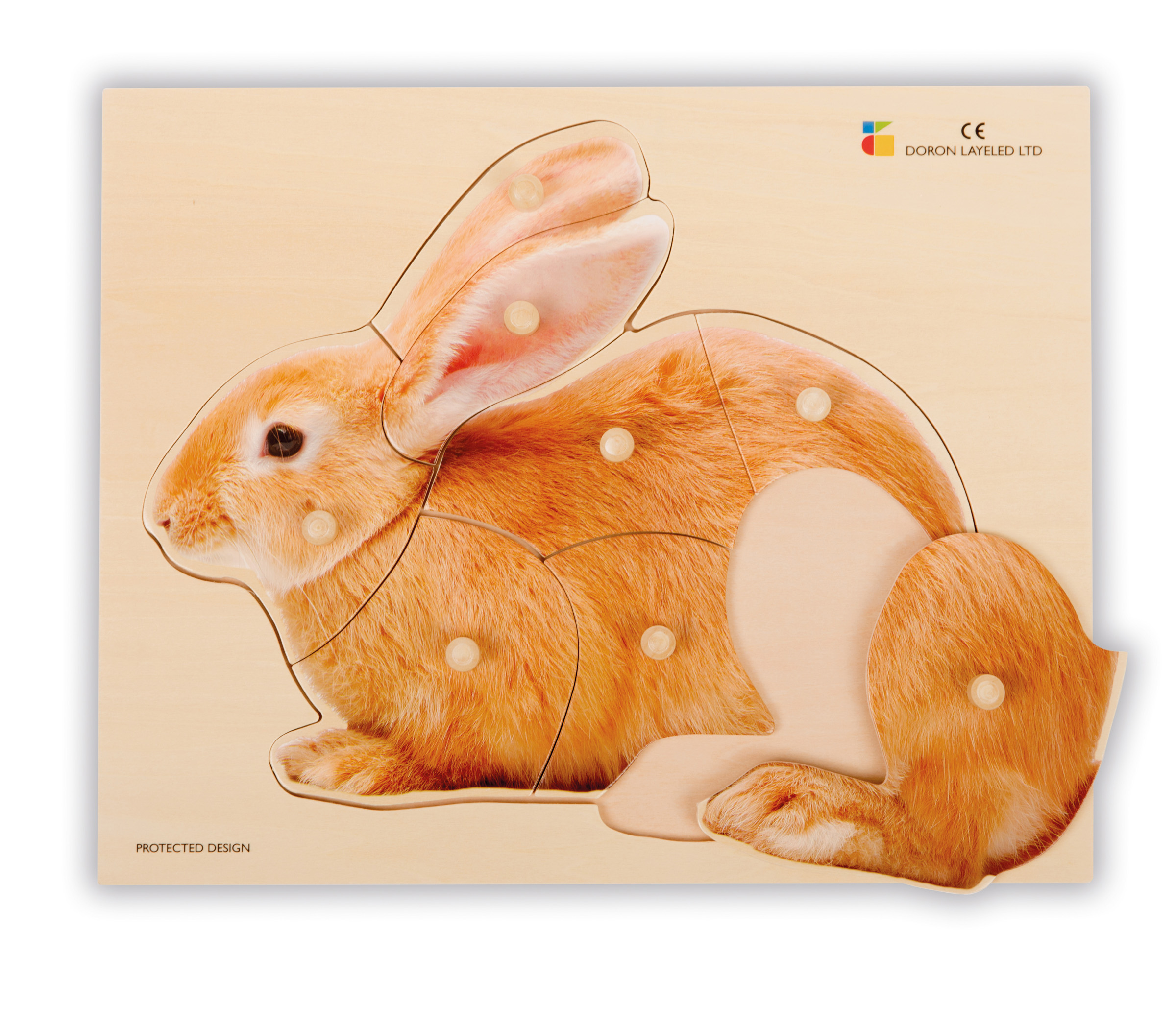 Holz-Puzzle Hase mit großen Griffen, ab 2 Jahre