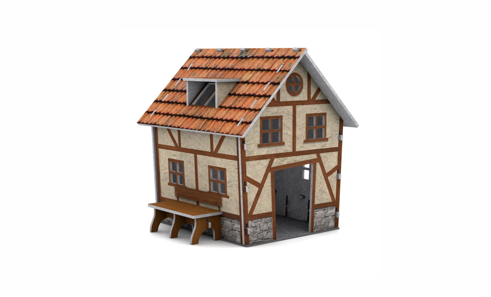 Schallschutz Spielhaus Bauernhaus "Stefanshof", B1-zertifiziert, 173 x 163 x 156 cm