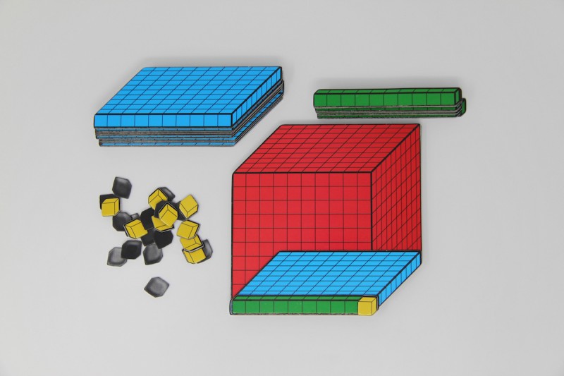 3D Dezimalrechensatz magnetisch, 54 Teile aus MAG-Pap°, im Karton
