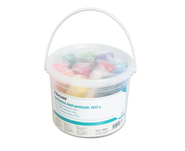 Knetmasse im Eimer mit 13 Farben je 110 g