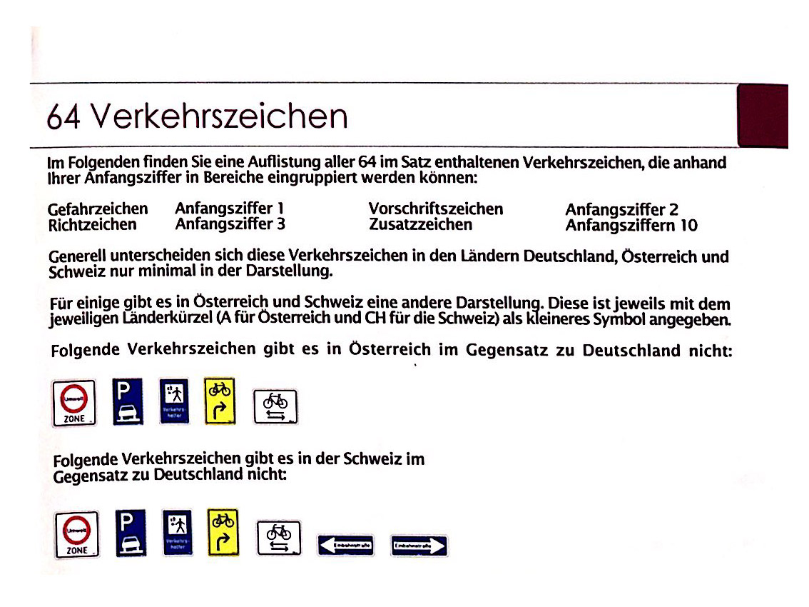 Verkehrszeichen, 64 Stück, magnetisch, aus MAG-Pap°
