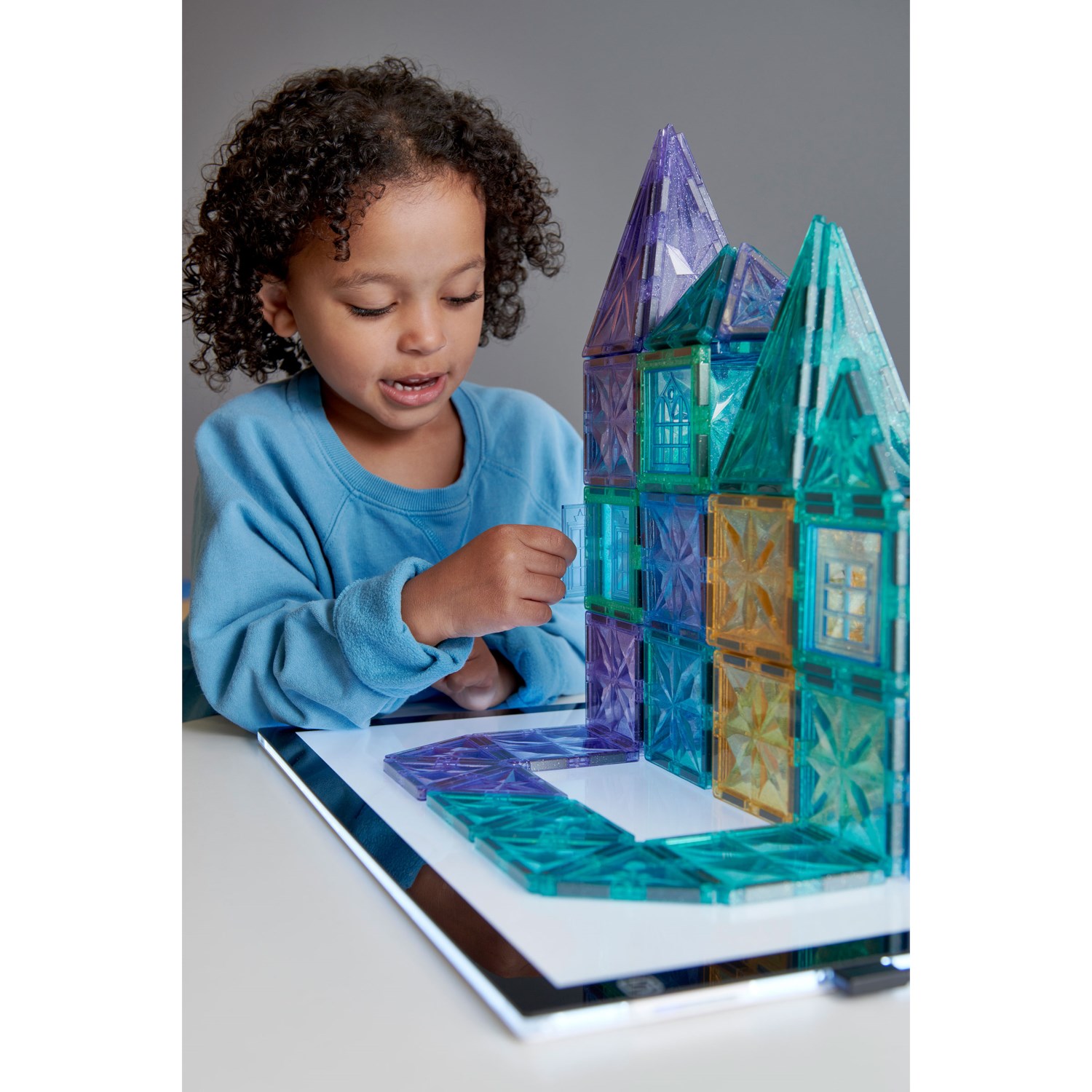 MagGenius Magnetic Building Blocks Prisma Glitter, 110 Teile