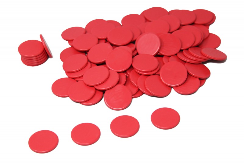 Spielchips rot, 100 Stück aus RE-Plastic