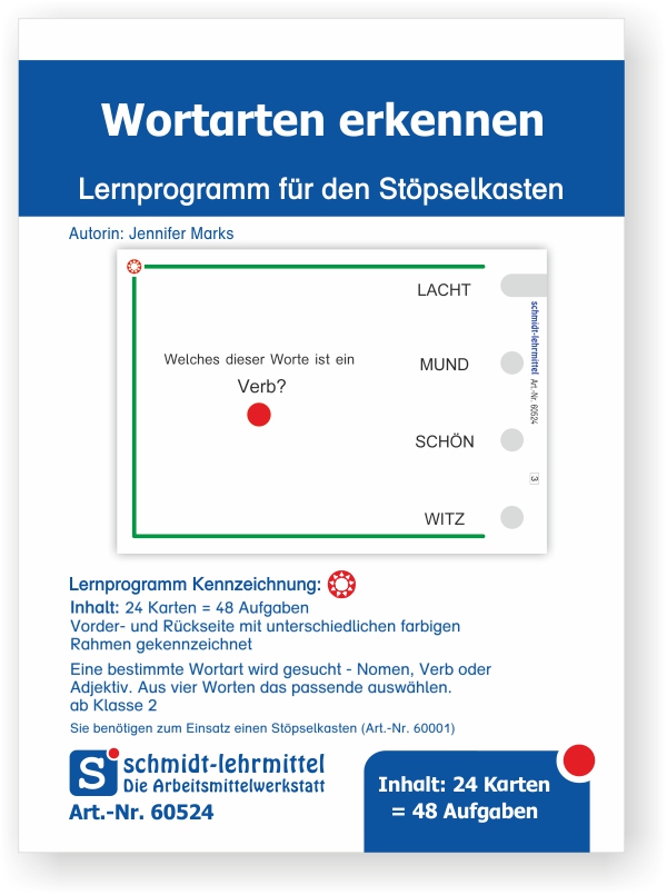 Stöpselkarten 'Wortarten erkennen' ab 2. Klasse