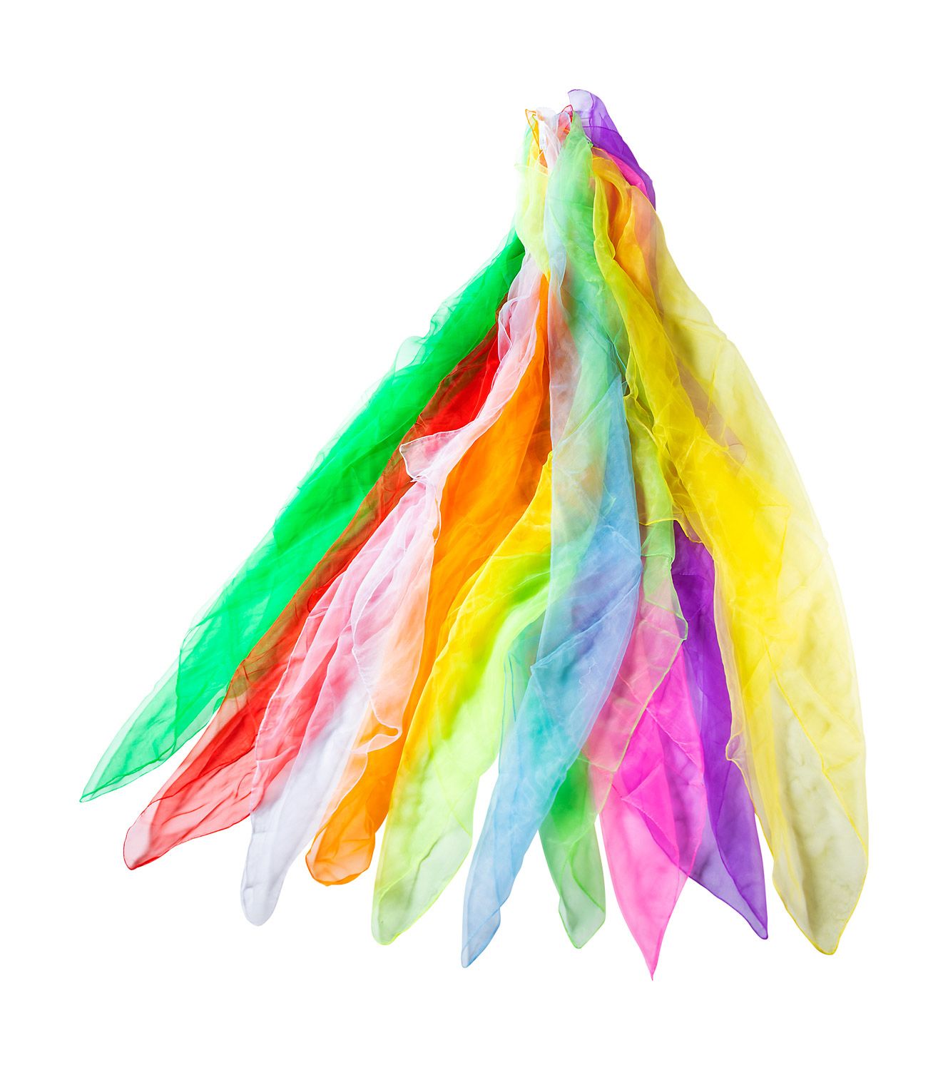 Chiffontücher Set groß, 10 Stück in 10 Farben, 130 x 130 cm