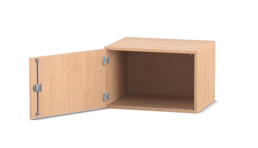 Flexeo Aufsatzschrank, Buche hell, Türanschlag links, HxBxT:41,4x64,1x50cm, Bogengriff mit Schloss