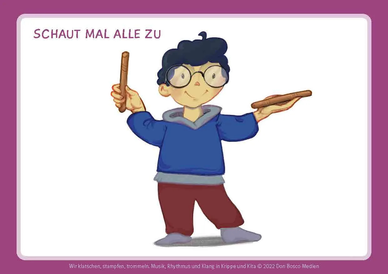 Wir klatschen, stampfen, trommeln, Bildkarten, 1-4 Jahre