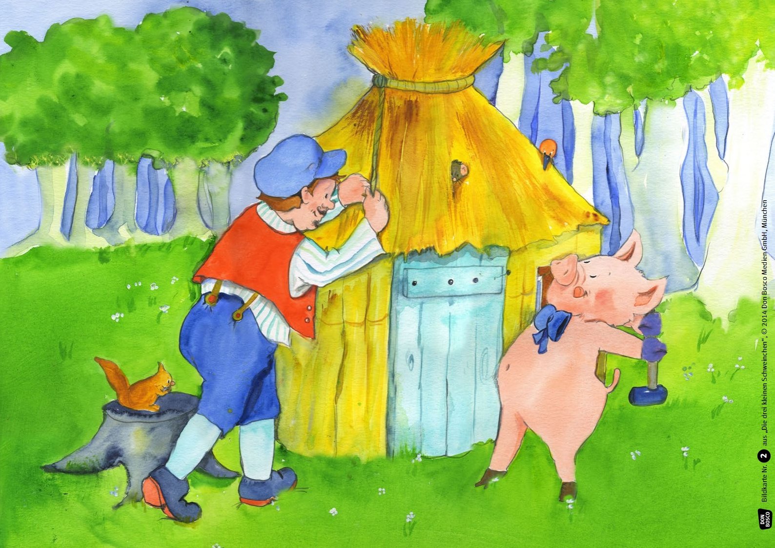 Kamishibai Bildkartenset - Die drei kleinen Schweinchen, ab 2 Jahren