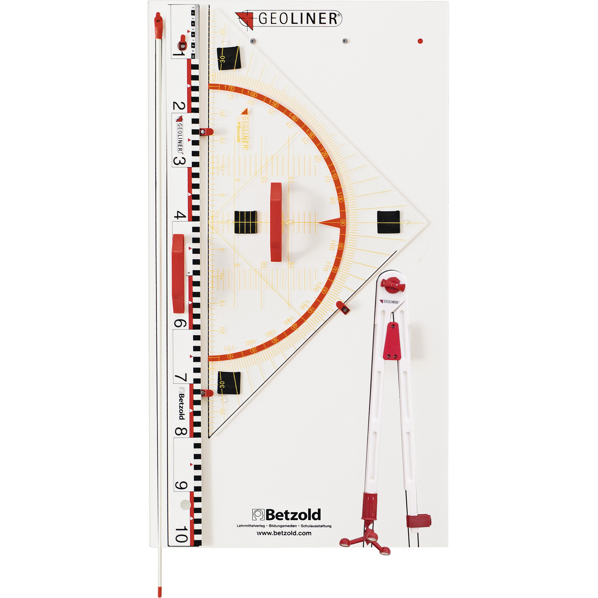 Geoliner Geräteplatte magnetisch 5-tlg. 80 cm Hypothenuse