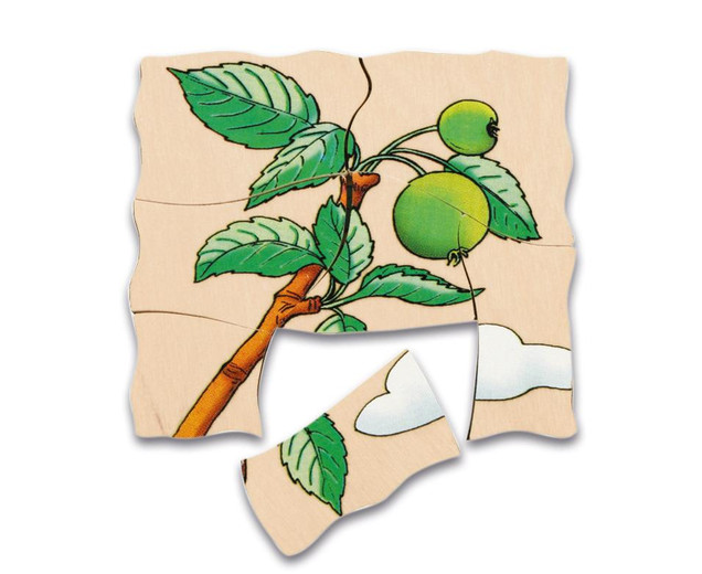 Lagenpuzzle Apfel, Holzpuzzle mit 5 Lagen, 4-7 Jahre