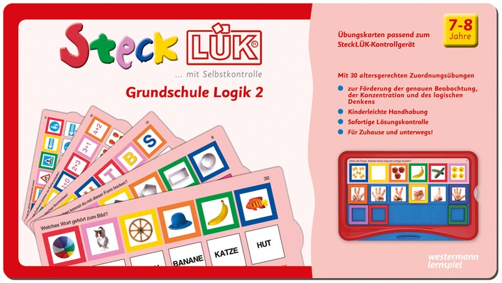 SteckLÜK Grundschule - Logik 2, Lernspiel mit farbiger Selbstkontrolle, 7-8 Jahre