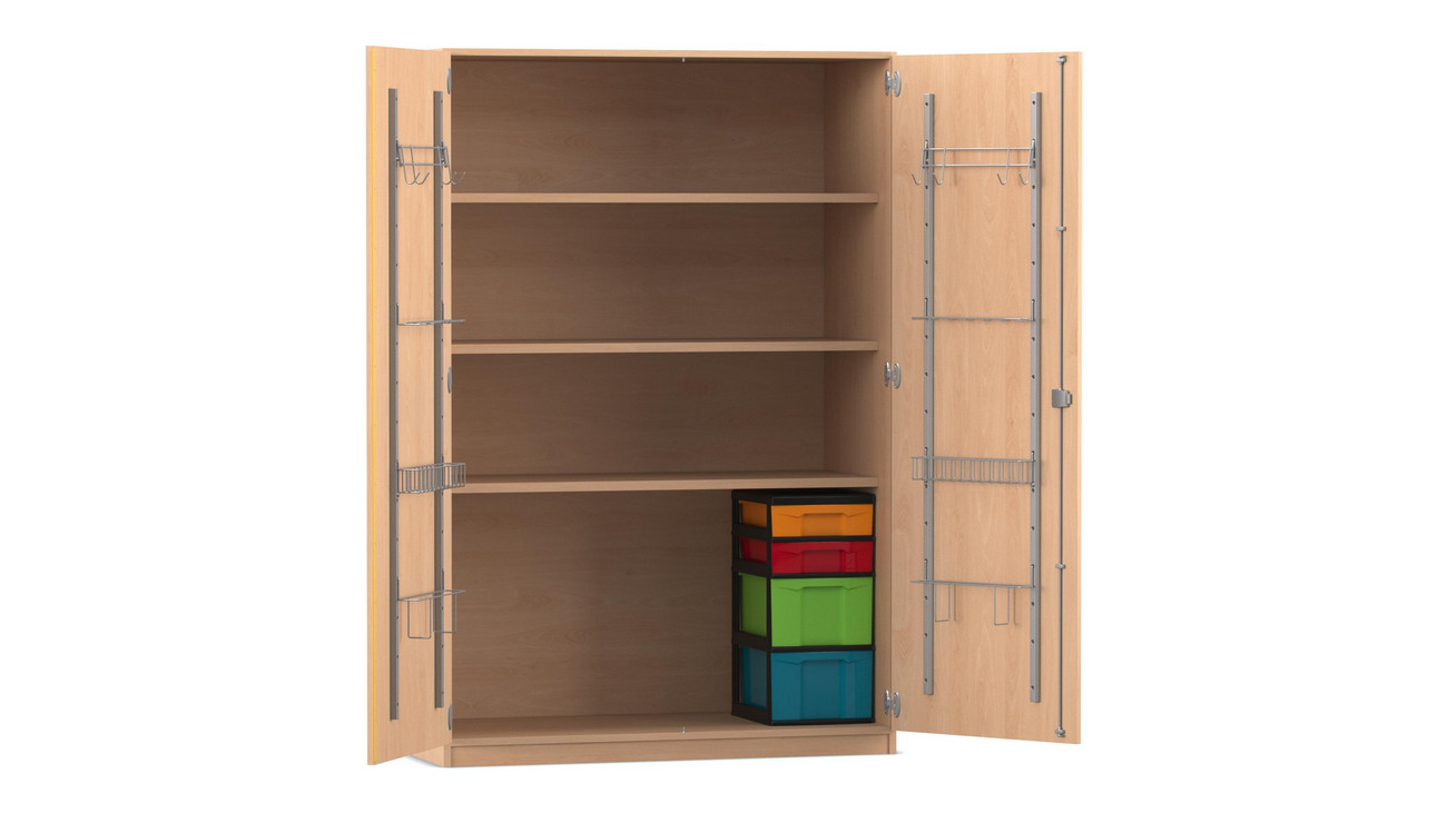 Flexeo Musikschrank, Buche hell, HxBxT: 190x126,4x60cm mit Dreholive und Flexeo Boxen