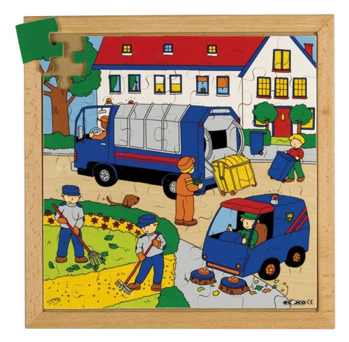 Thema-Puzzle Straße - Müllabfuhr, ab 5 Jahre