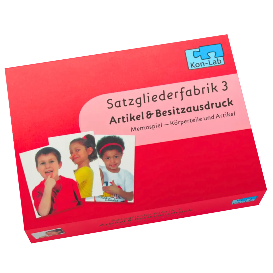Kon-Lab Körperteile und Artikel, Memospiel mit Anleitung für Eltern, 0-10 Jahre