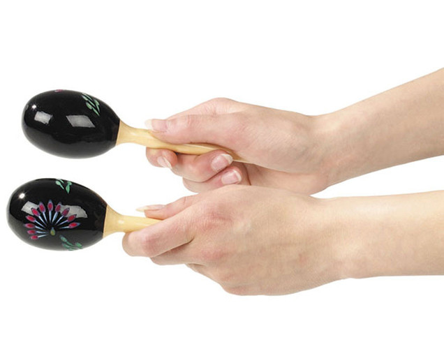 2 Mini-Maracas, 15 cm, Percussions-Instrumente, ab 3 Jahre