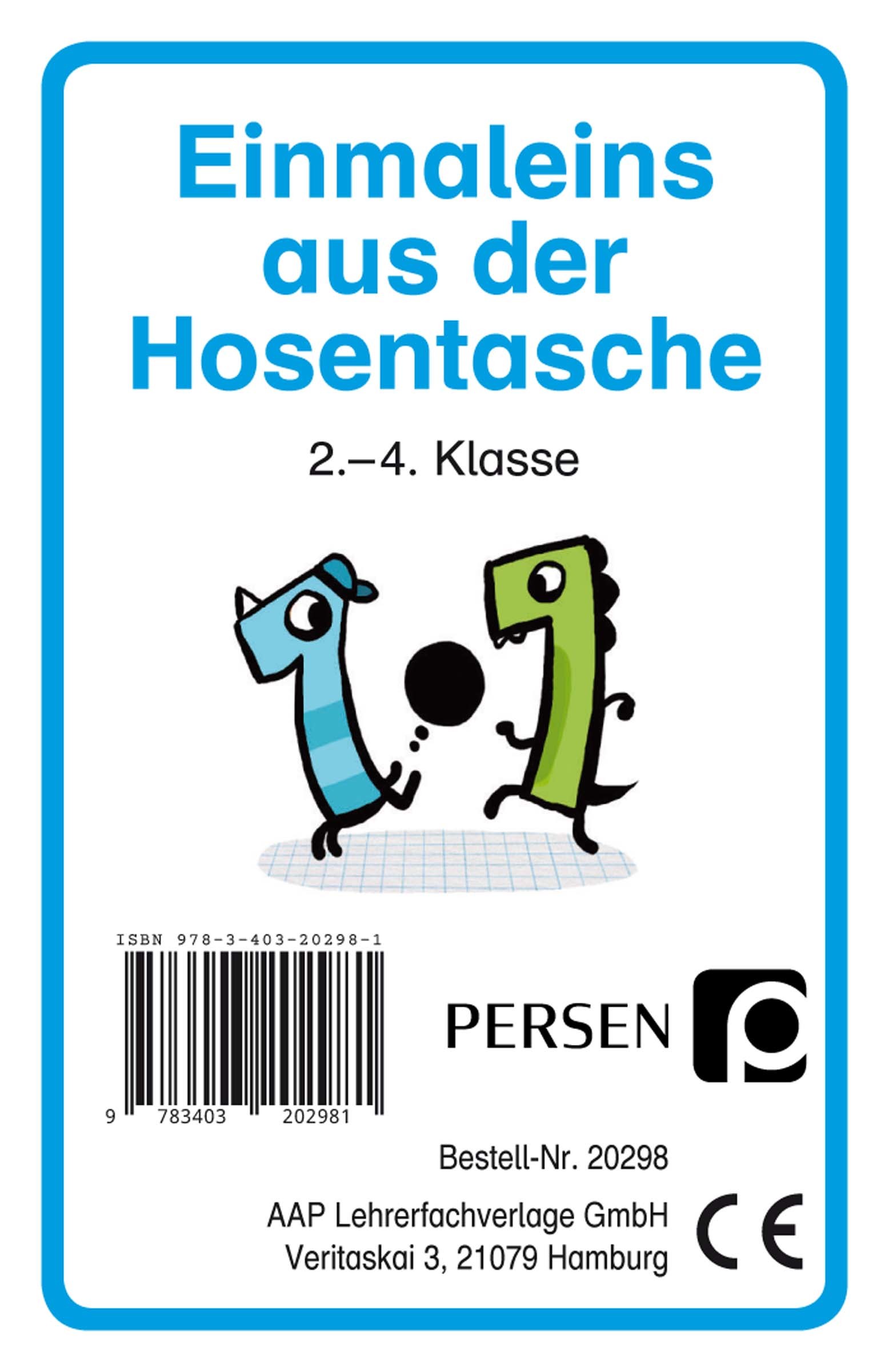 Einmaleins aus der Hosentasche, 2. bis 4. Klasse