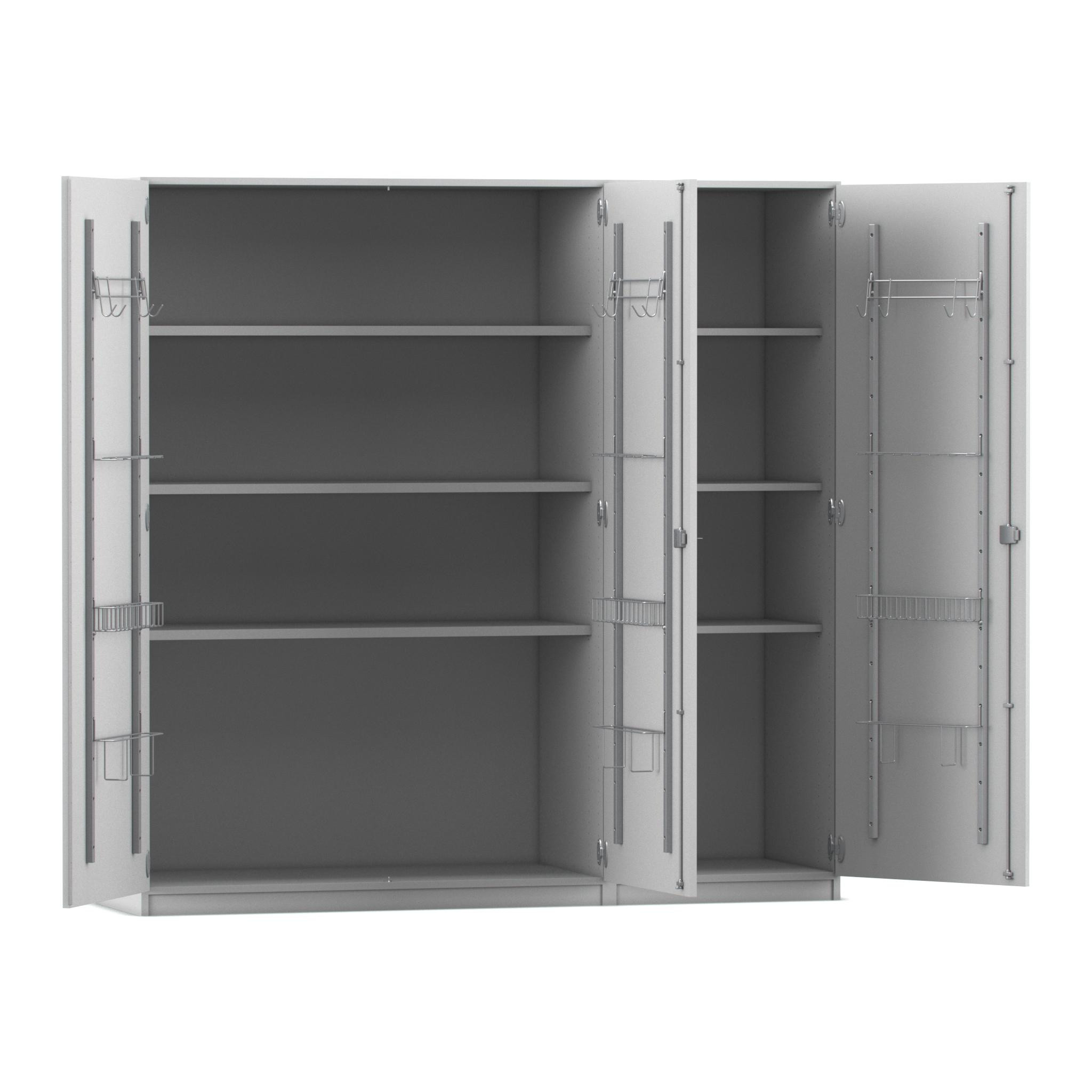 Flexeo Musikschrank, Dekor grau, HxBxT 190 x 190,5 x 60 cm, Bogengriff mit Schloss