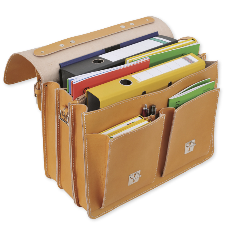 TimeTEX Büchertasche Probata XXL, ranger (dunkelbraun), Sattelleder