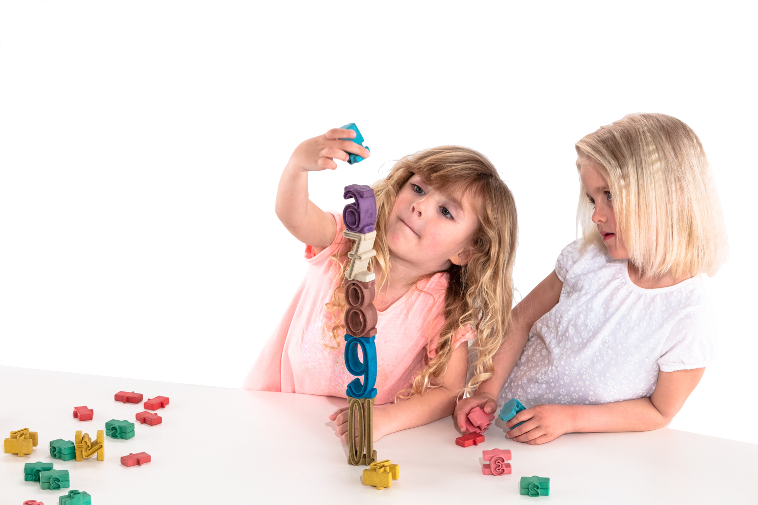 Stapelzahlen - Zahlenbausteine in Montessori-Farben aus RE-Wood®
