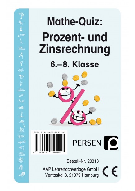 Mathe-Quiz: Prozent- und Zinsrechnung, 6. bis 8. Klasse