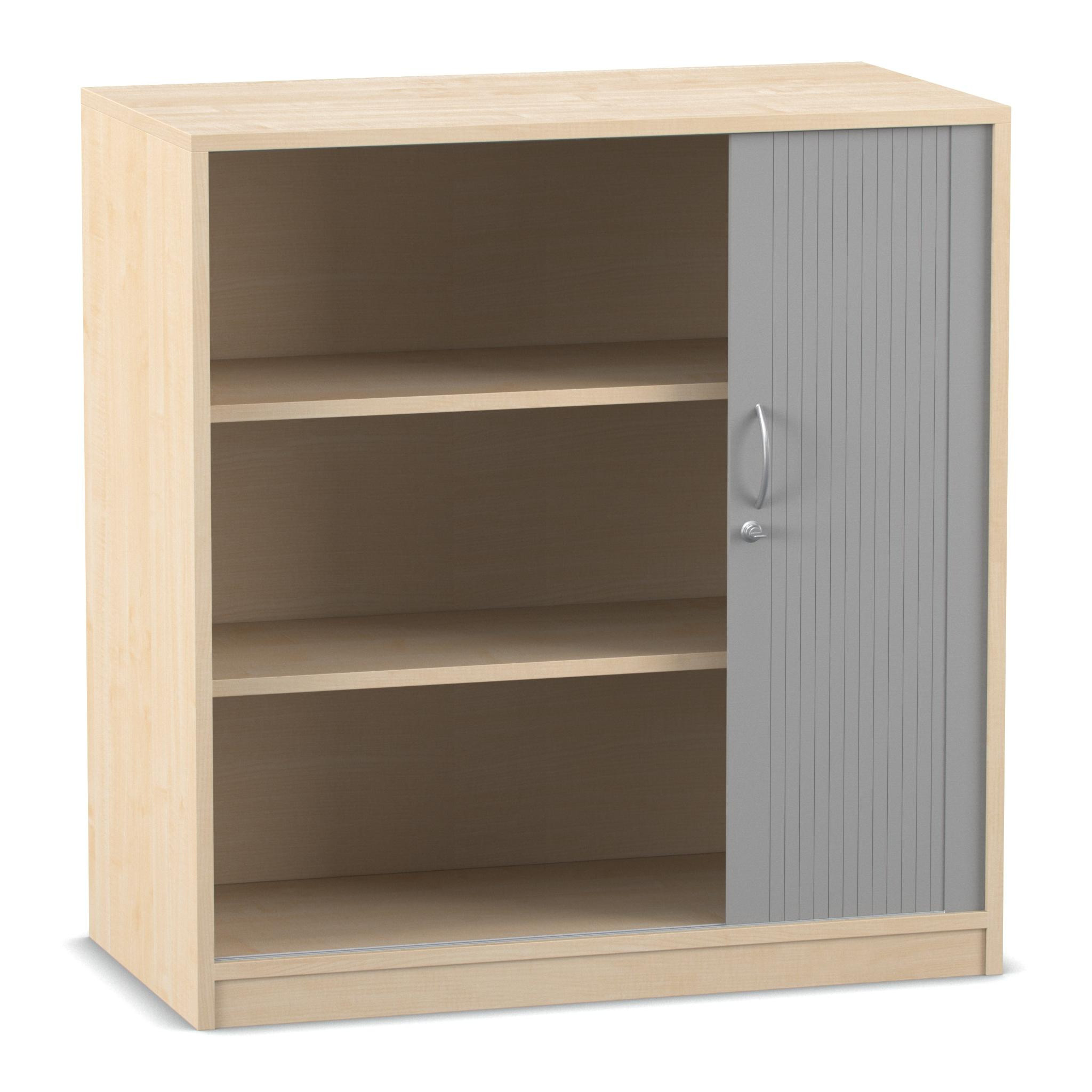 Flexeo Rollladenschrank Ahorn honig, 3 Fächer, BxHxT 94,4 x 99,1 x 48 cm
