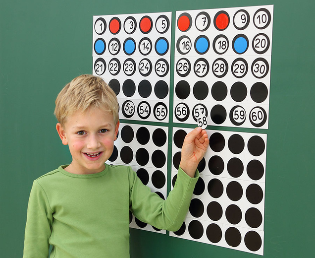 Hunderterfeld für die Tafel magnetisch mit Kreisen und Ringen