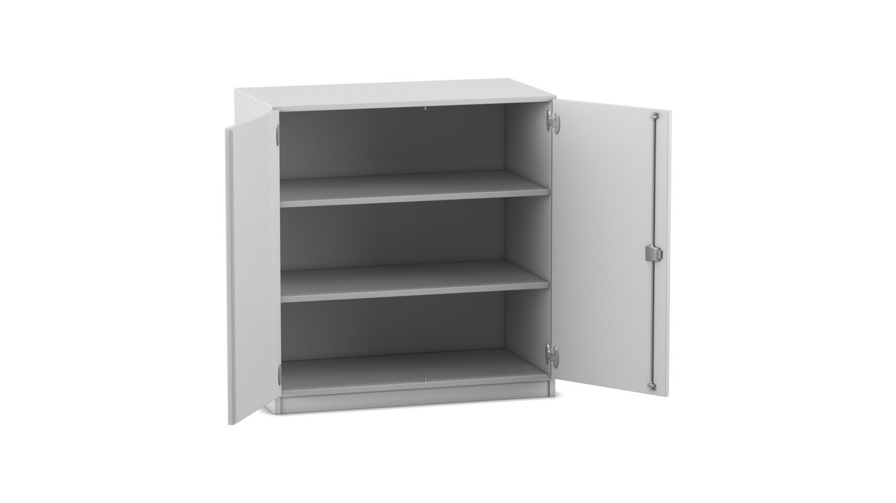 Flexeo Unterschrank, Dekor weiß, 3 Fächer, HxBxT: 99,1x94,4x40 cm, Bogengriff mit Schloss
