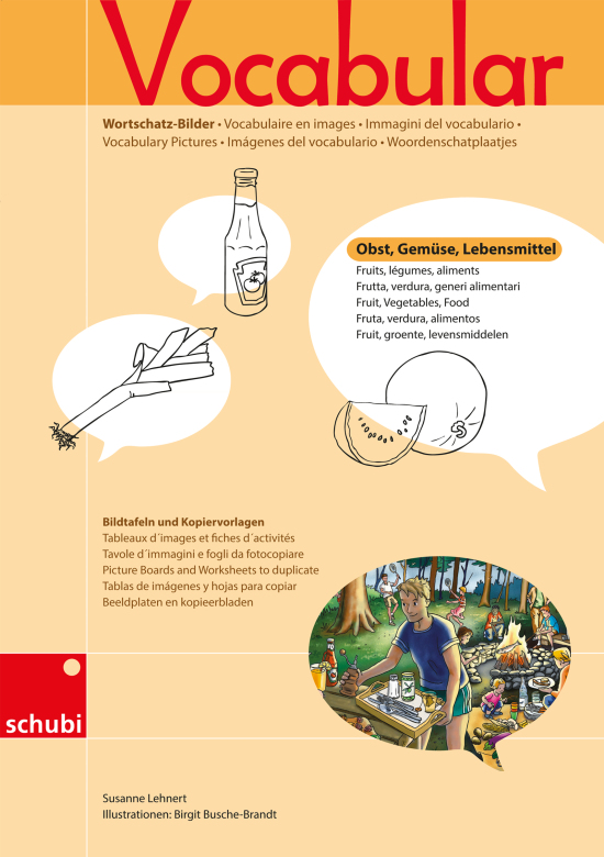 Vocabular Wortschatz-Bilder - Obst, Gemüse, Lebensmittel, Kopiervorlage, 3-99 Jahre