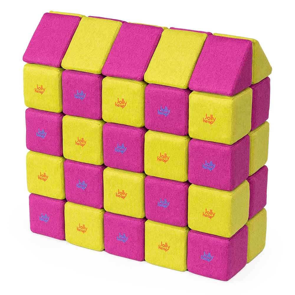 Jolly Heap Set MEDIUM pink-grün, Riesen-Magnetbausteine