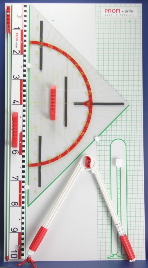 Tafelzeichengeräte Satz II Magneto mit Vollmagnetstreifen aus RE-Plastic° PROFI-linie (165103.M00)