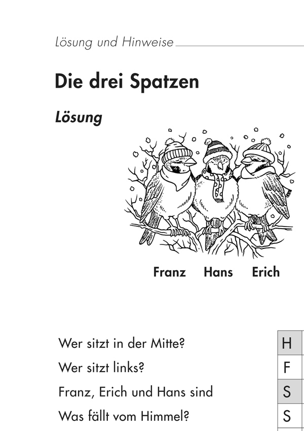 Lesen und verstehen, Aufgaben für das Leseverstehen A, 2.-3. Klasse