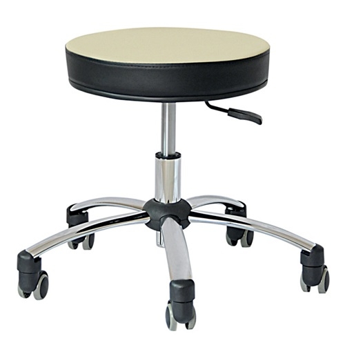 Sanus®-Hocker, 45-53 cm, Kunstleder beige/schwarz, mit Feststeller