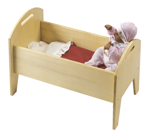 Puppenbett aus Holz, 62 x 28 cm