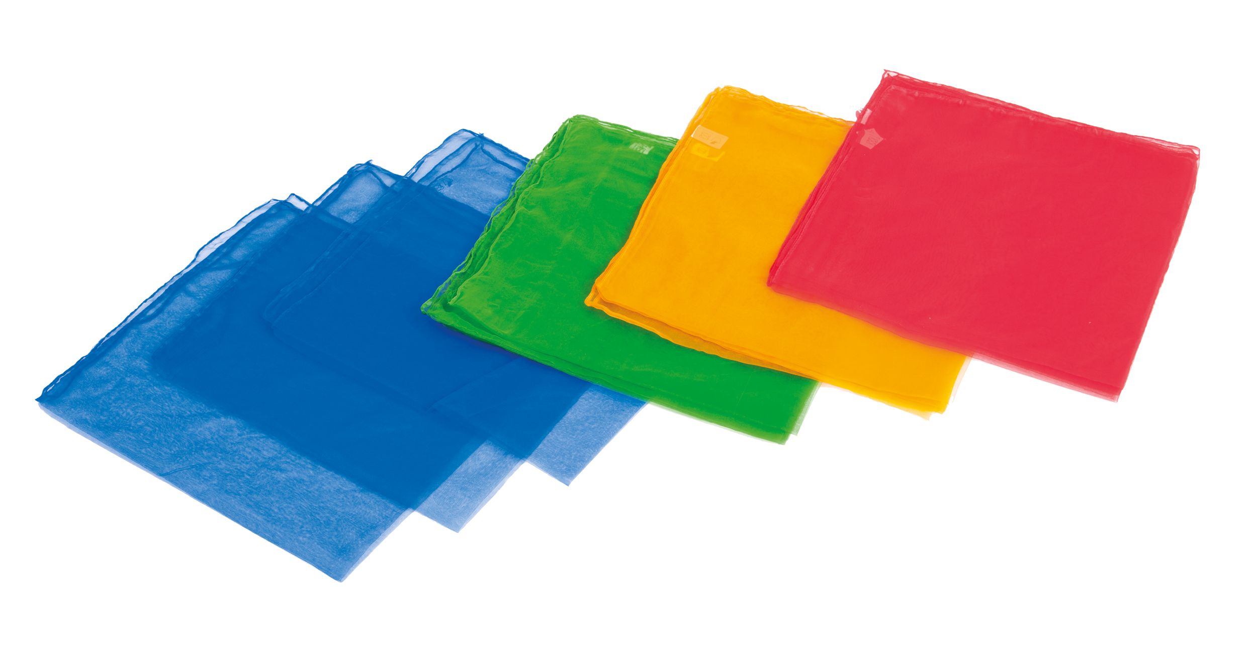 Jongliertücher - 4 Farben 138 x 138 cm, 4er-Set, rot, blau, gelb, grün