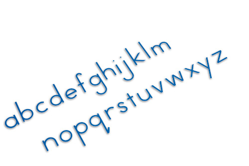 Bewegliches Alphabet, klein, Druckschrift blau, ab 6 Jahre
