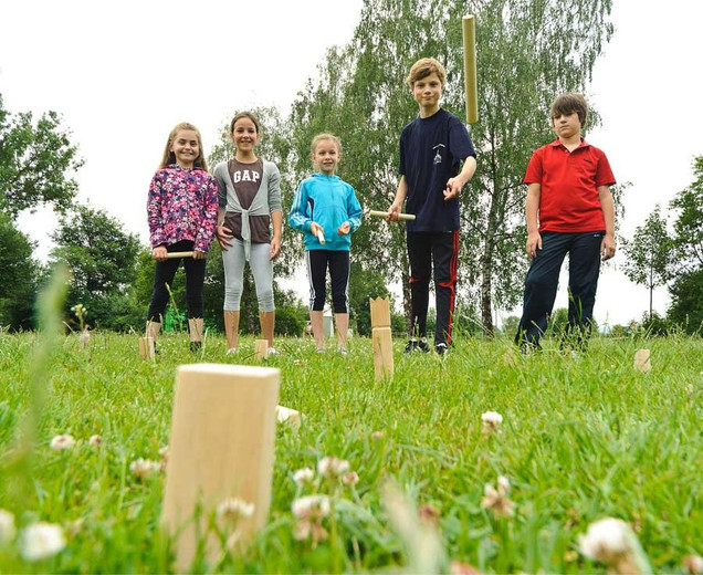 KUBB Wikingerspiel, Outdoor-Wurfspiel, 21-teilig, für Groß und Klein