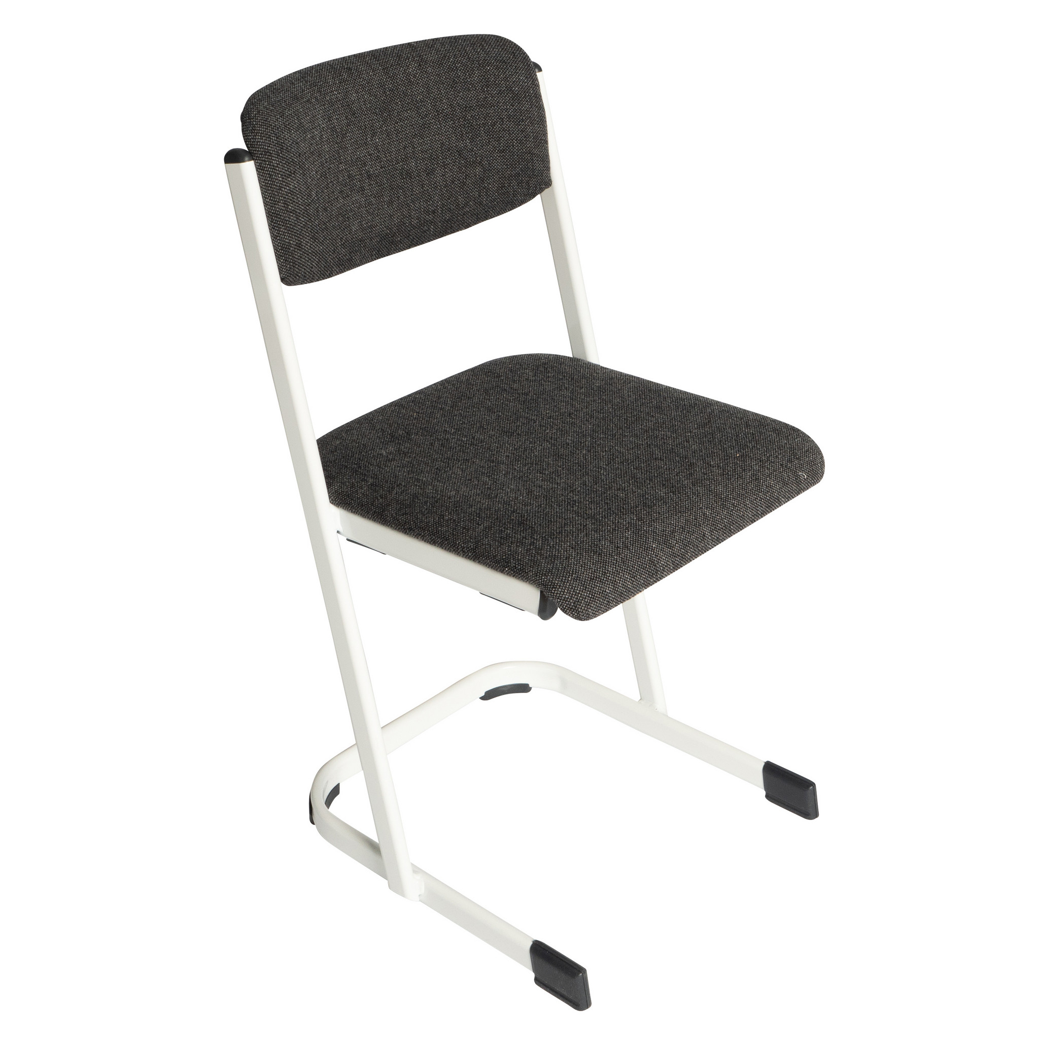 Lehrerstuhl, Sitzhöhe 46 cm, U-Fuß, Polster AD066 Anthrazit, Kunststoffgleiter
