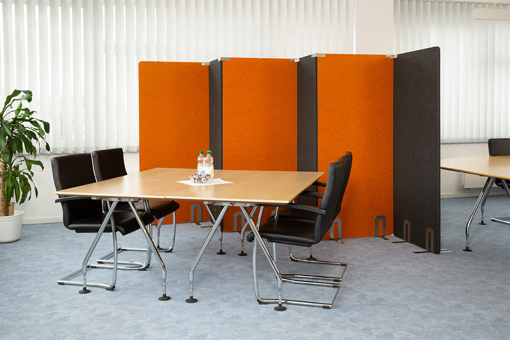 Lärmschutz Akustik-Trennwand, Orange, 180x60 cm, soni STELLWAND