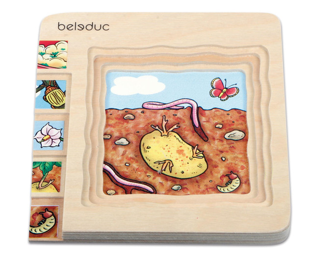 Lagenpuzzle Kartoffel, Holzpuzzle mit 5 Lagen, 4-5 Jahre