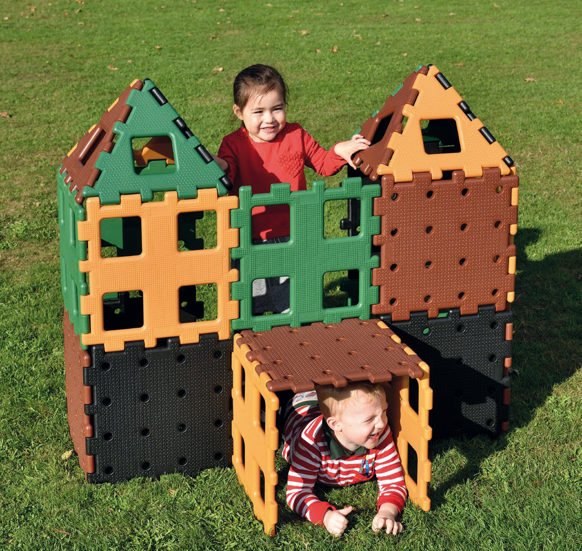 XL Polydron Naturfarben Set 2, 24 Teile, ab 2 Jahre