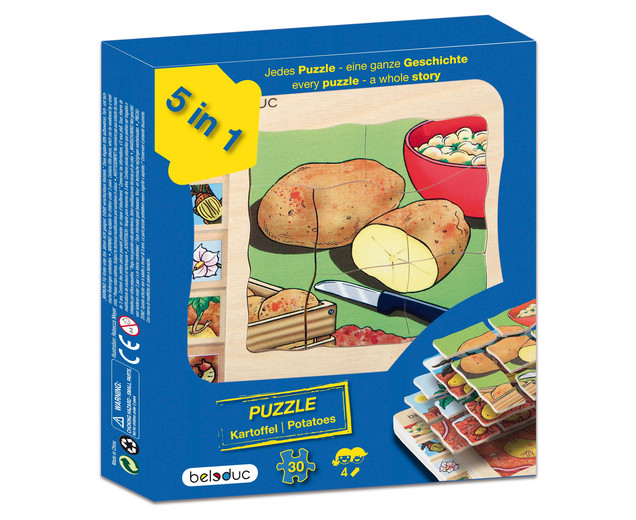 Lagenpuzzle Kartoffel, Holzpuzzle mit 5 Lagen, 4-5 Jahre