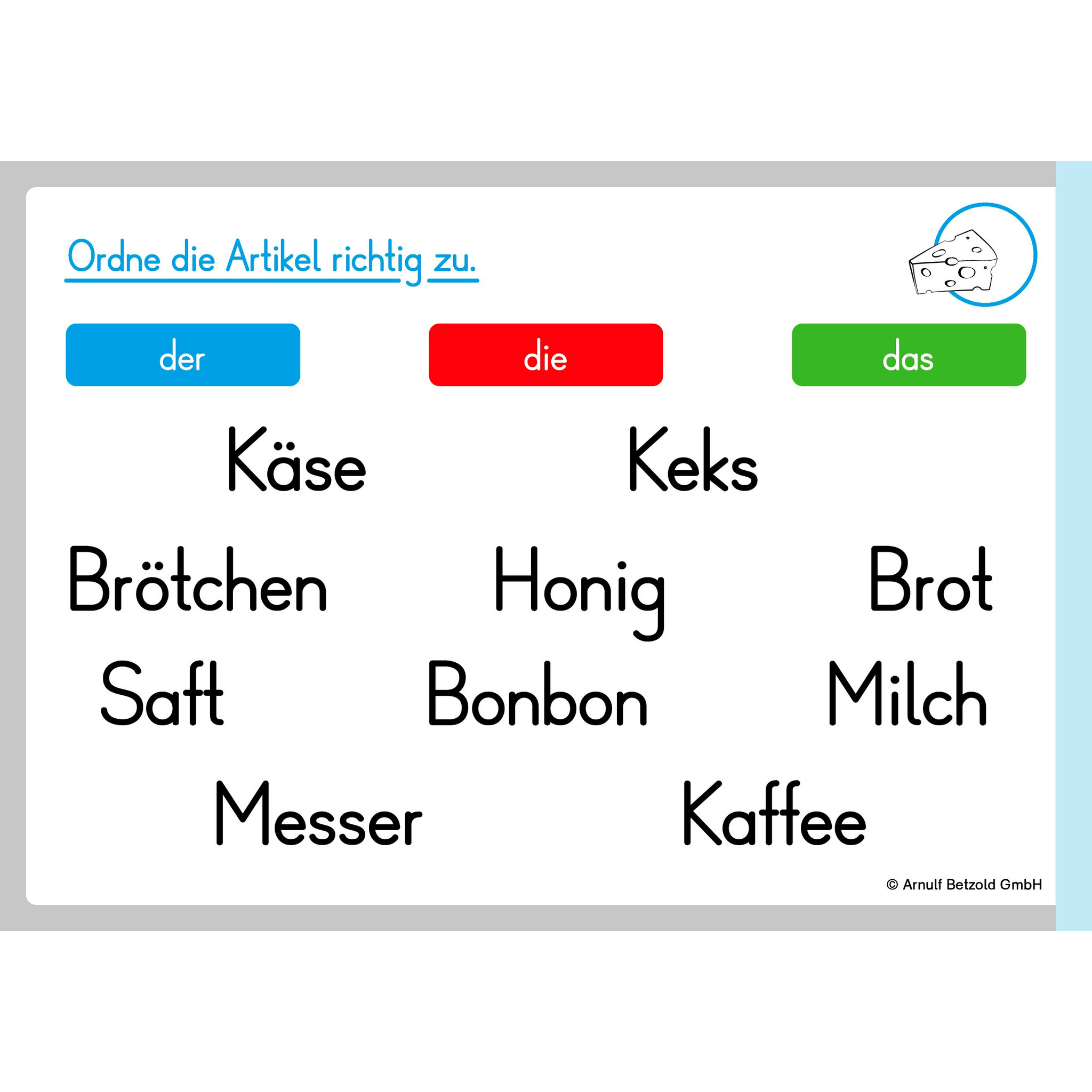 Tellimero EDU Lernkarten ?Artikel zuordnen?