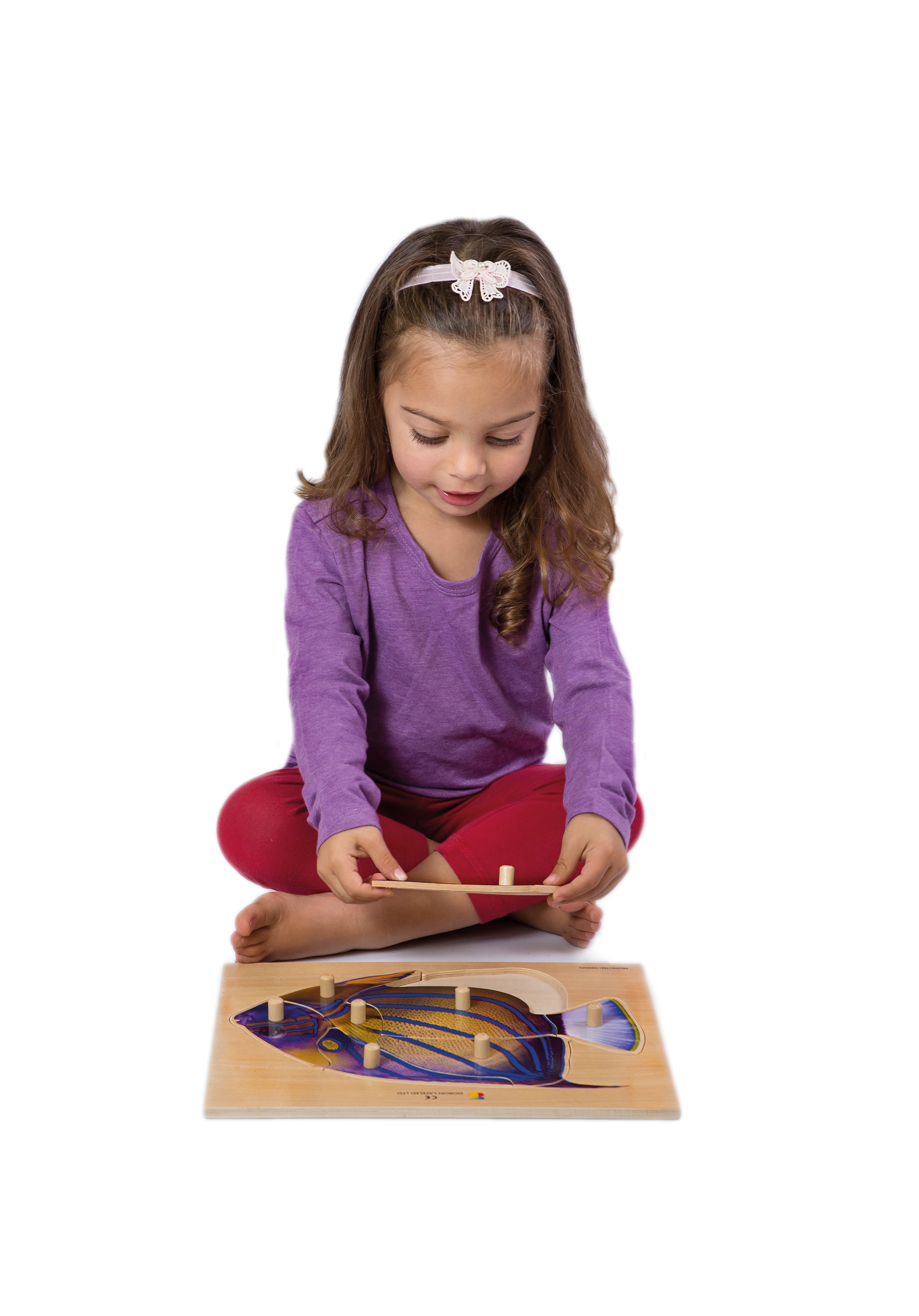 Holz-Puzzle Lila Fisch mit großen Griffen, ab 2 Jahre