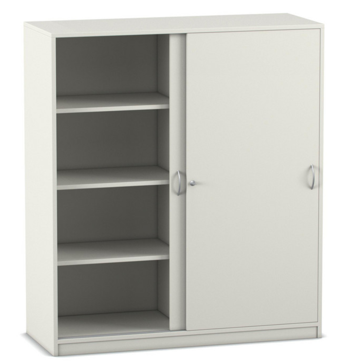 Flexeo® Schiebetürenschrank, Mittelwand, Dekor weiß mit 8 Fächern, HxBxT 143,9 x 126,4 x 48 cm